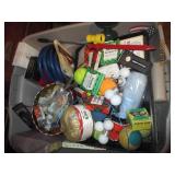 Tote of garage miscellaneous tape, ...