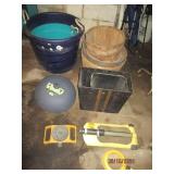 Large buckets, baskets, 2 squirrel ...