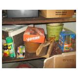 Contents of corner shelves in garag...