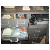 Metal filing cabinet with contents ...