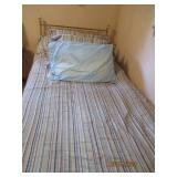 Twin bed, pillows and bedding. Buye...