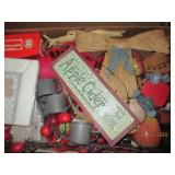 Box of apple themed decor...