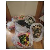 Artificial flowers and batting...