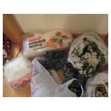 Artificial flowers and batting...