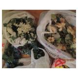 Artificial flowers and batting...