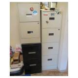 3 File cabinets 2-2 drawer and 1-4 ...