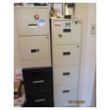 3 File cabinets 2-2 drawer and 1-4 ...