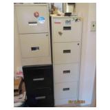 3 File cabinets 2-2 drawer and 1-4 ...