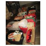 Massive lot of holiday items and decor including Christmas, Halloween, Easter and more. 9+ totes full. See photos