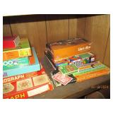 Variety of vintage puzzles,card gam...