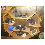 Abstract Octagon wood display shelf...