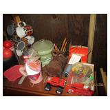 Vintage Metal candy dish, tree mug ...