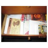 blank greeting cards, serving piece...