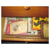 blank greeting cards, serving piece...