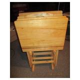 5pc folding Wood serving tray set w...