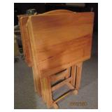 5pc folding Wood serving tray set w...