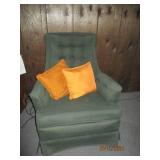 Dark green padded and Upholstered s...