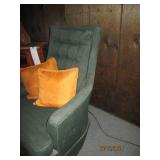 Dark green padded and Upholstered s...