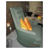 Dark green padded and Upholstered s...