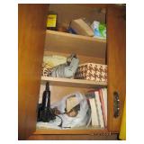 Contents of storage room cupboard