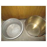 Metal bowl and bucket with handles