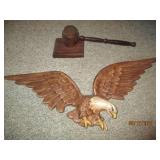 Ceramic eagle wall decor and a gave...