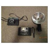 Vintage cameras and flash 3 piece...