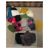 Variety of gloves, hats and scarfs...