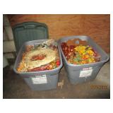 2 totes of autumn decor...