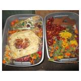 2 totes of autumn decor...