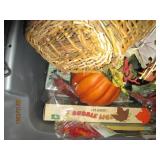 2 totes of autumn decor...