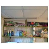 Laundry room shelf contents includi...