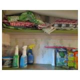 Laundry room shelf contents includi...