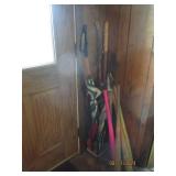 Corner lot of umbrellas and bats