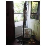 Freestanding coat rack plus misc co...