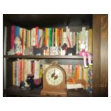2-shelves of assorted books, vintag...