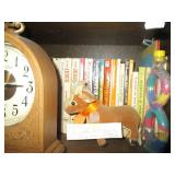 2-shelves of assorted books, vintag...