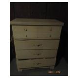 Vintage blonde wood 4-drawer highbo...