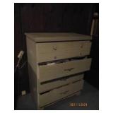 Vintage blonde wood 4-drawer highbo...