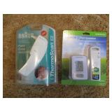 Outdoor digital thermometer and ear thermometer. Both new