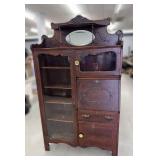 Victorian Side by Side Secretary Glass Door Cabinet