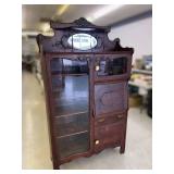 Victorian Side by Side Secretary Glass Door Cabinet