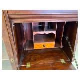 Victorian Side by Side Secretary Glass Door Cabinet