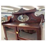 Victorian Side by Side Secretary Glass Door Cabinet