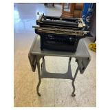 Underwood Typewriter No 5 With Cover On Rolling Table