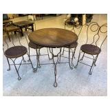 Antique Ice Cream Parlor Table & 4 Chairs