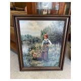 Girl by a Stream Artwork