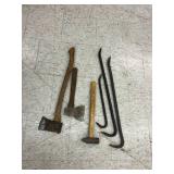 Pry Bars, Hammer, Hatchet & Axe