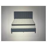 Accent Leah Upholstered Blue Platform Bed - Full
