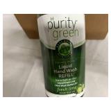 6 Bottles of Purity Green Liquid Hand Soap Refill - Fresh Lime